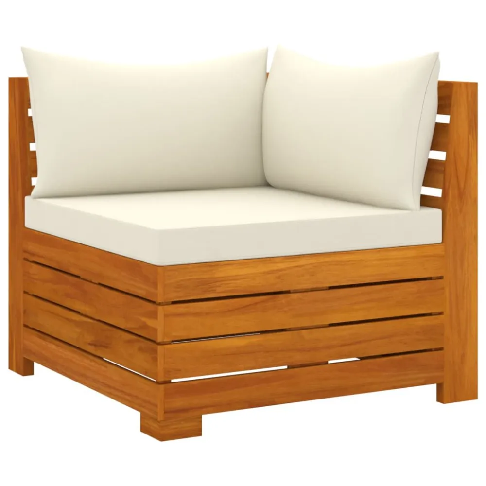 Conjunto Completo de 6 pcs conjunto lounge de jardim com almofadões acácia maciç