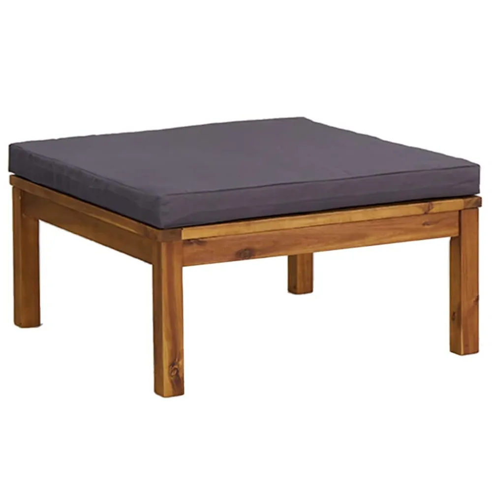 Design Ergonômico e Confortável Apoio de pés com almofadão cinzento-escuro madeira acácia maciç