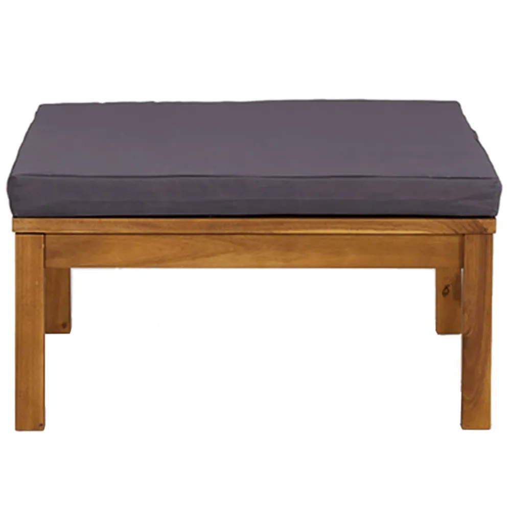 Design Ergonômico e Confortável Apoio de pés com almofadão cinzento-escuro madeira acácia maciç