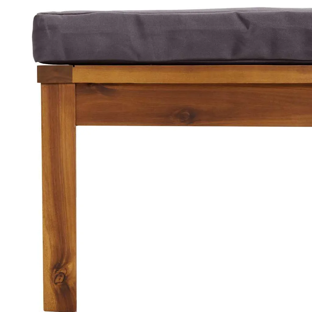 Design Ergonômico e Confortável Apoio de pés com almofadão cinzento-escuro madeira acácia maciç