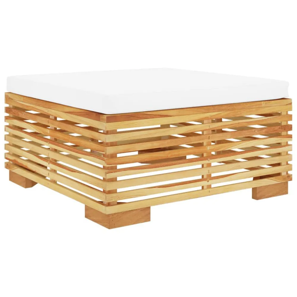 Design Ergonômico e Confortável Apoio de pés para jardim com almofadões cor creme teca maciç