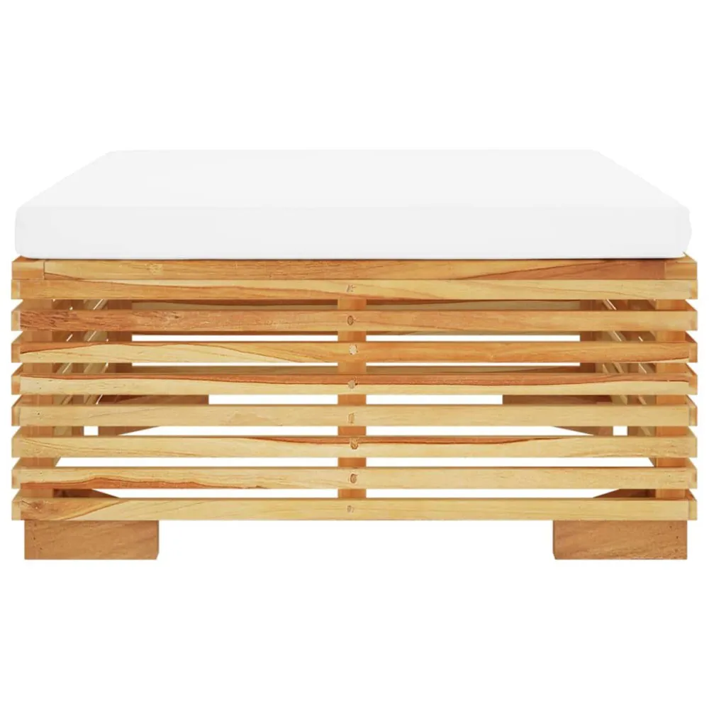 Design Ergonômico e Confortável Apoio de pés para jardim com almofadões cor creme teca maciç