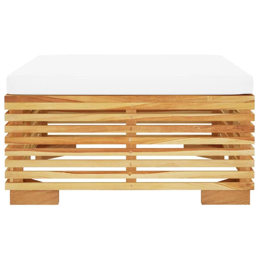 Design Ergonômico e Confortável Apoio de pés para jardim com almofadões cor creme teca maciç