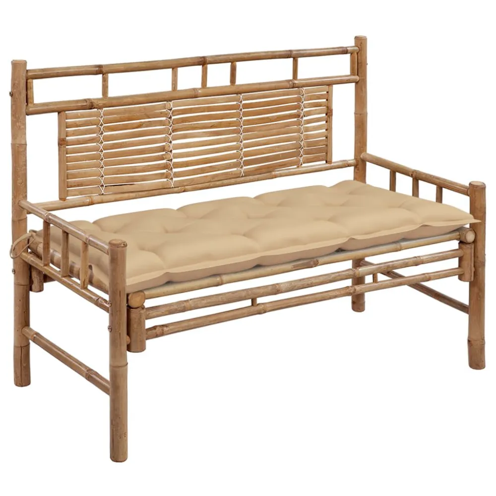 Design Ergonômico e Confortável Banco de jardim com almofadão 120 cm bambu