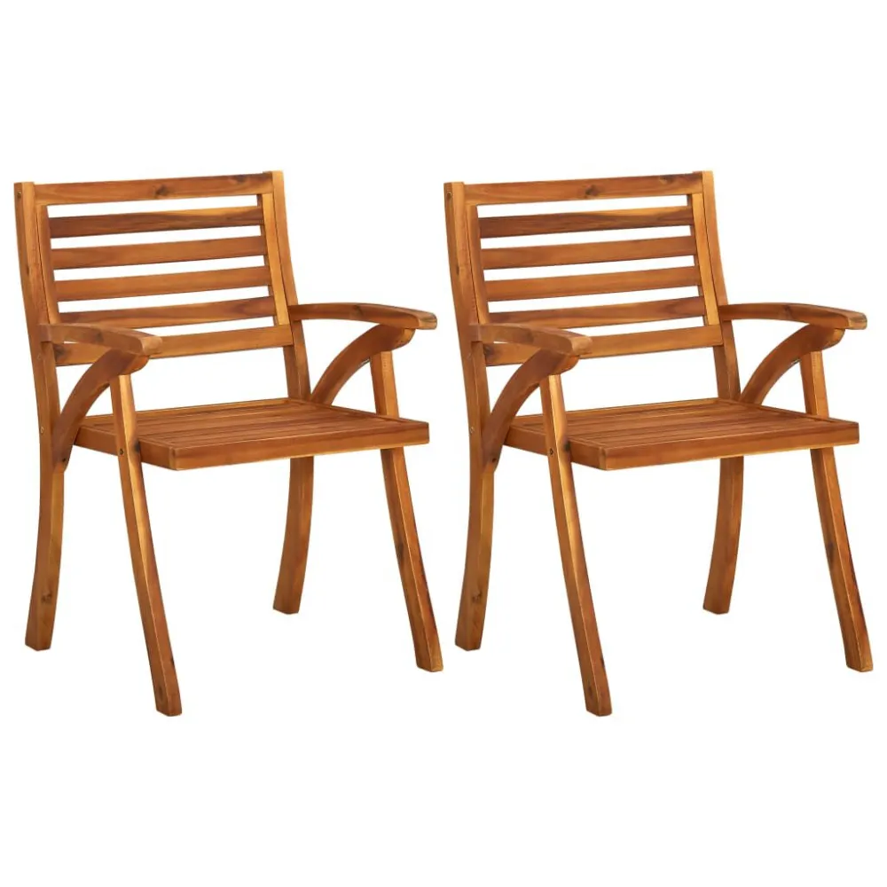 Design Ergonômico e Confortável Cadeiras de jantar jardim com almofadões 2 pcs acácia maciç