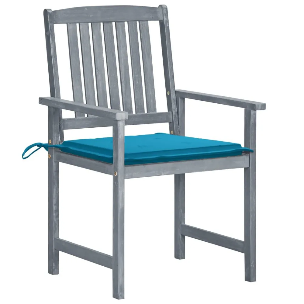 Design Ergonômico e Confortável Cadeiras de jardim com almofadões 8 pcs acácia maciç cinzento