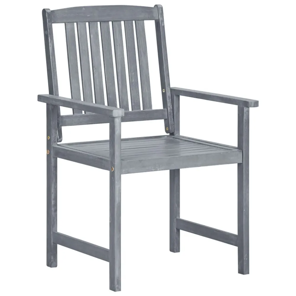 Design Ergonômico e Confortável Cadeiras de jardim com almofadões 8 pcs acácia maciç cinzento