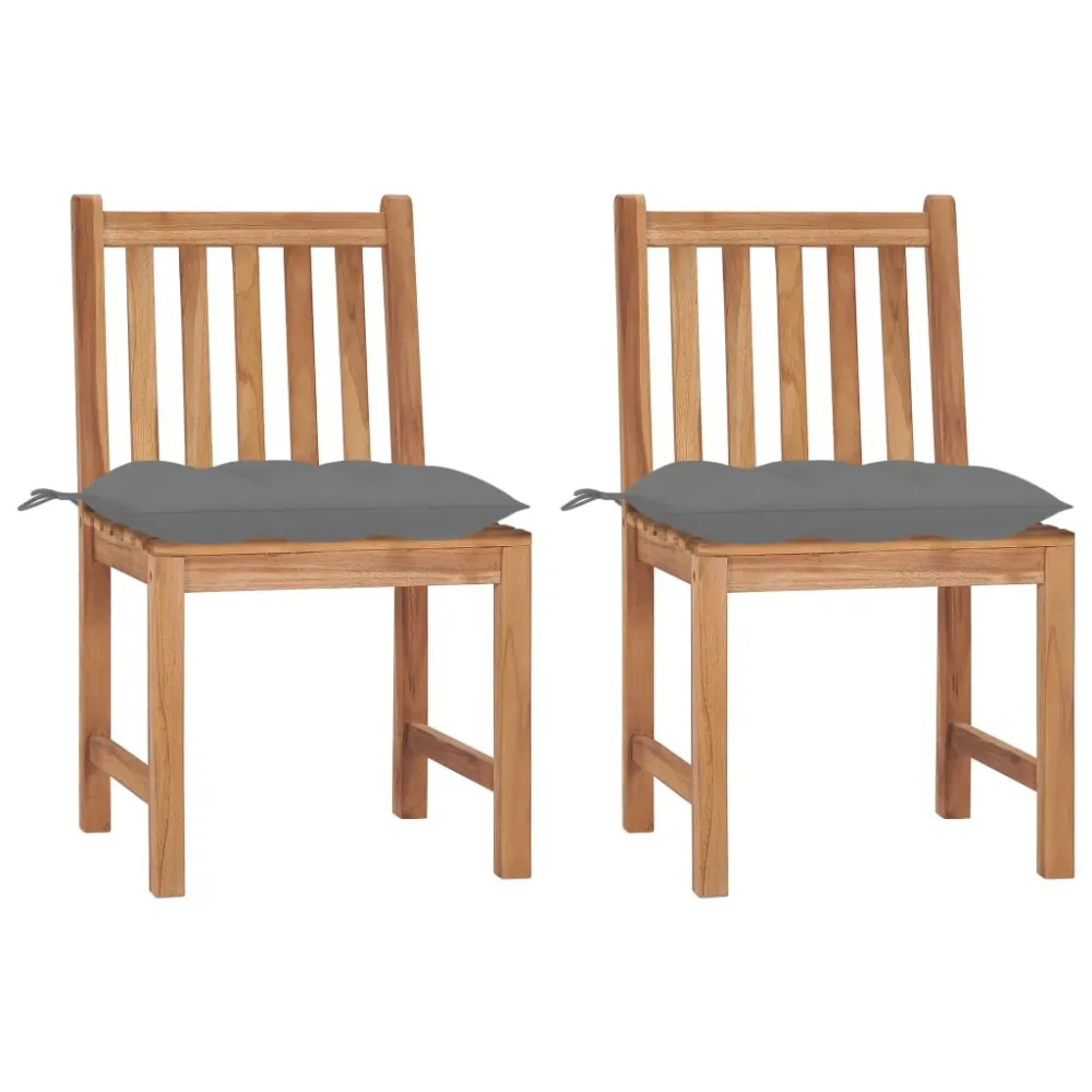 Design Ergonômico e Confortável Cadeiras de jardim com almofadões 2 pcs madeira de teca maciç