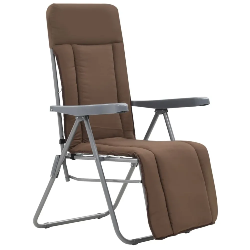 Design Ergonômico e Confortável Cadeiras de jardim dobráveis com almofadões 2 pcs castanho