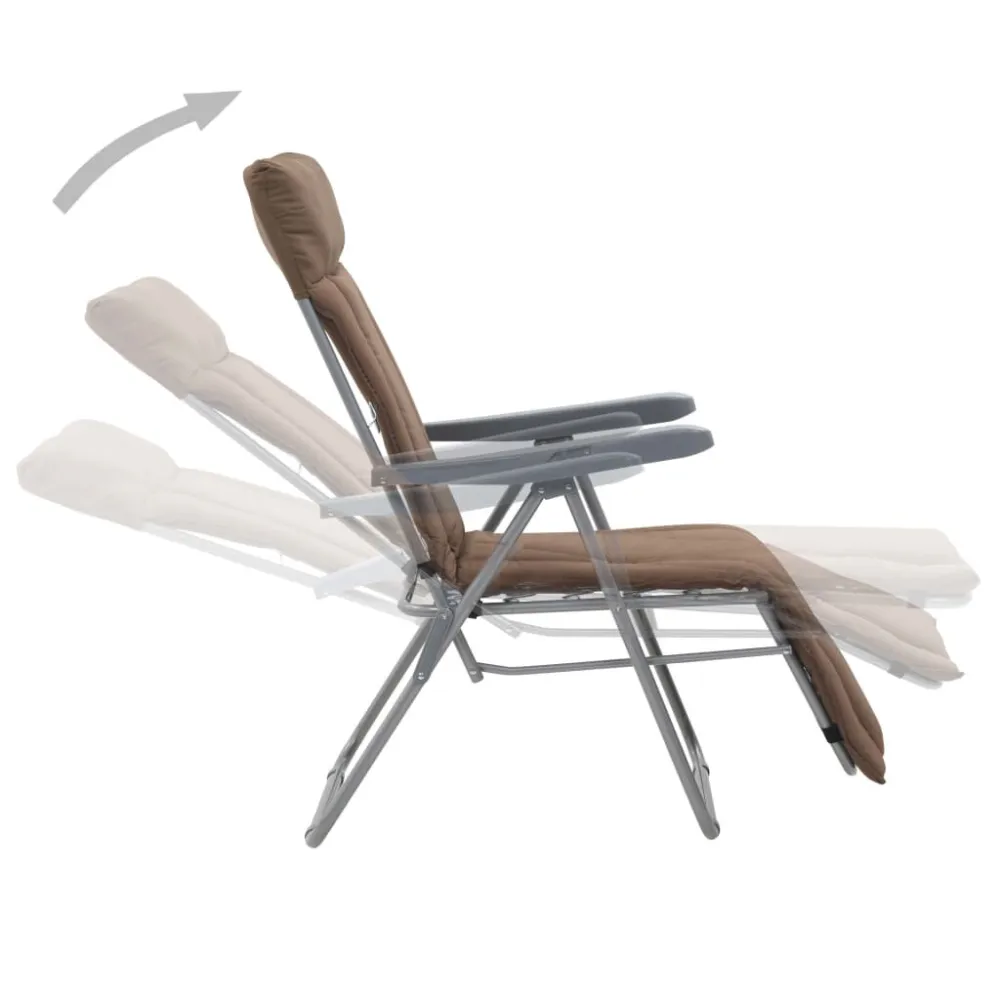 Design Ergonômico e Confortável Cadeiras de jardim dobráveis com almofadões 2 pcs castanho