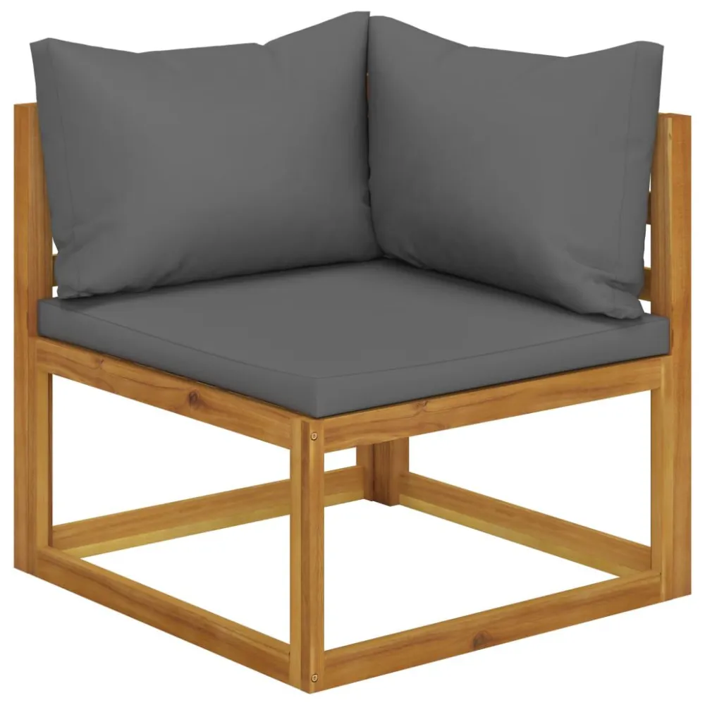 Design Ergonômico e Confortável 9 pcs conjunto lounge de jardim com almofadões acácia maciç