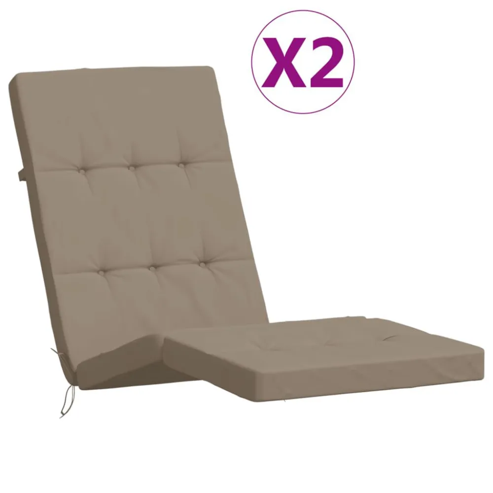 Espreguiçadeira de Exterior Almofadões cadeira terraço 2pcs tecido oxford cinza-acastanhado