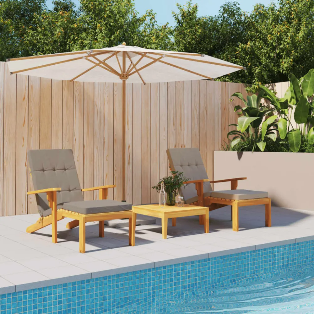Espreguiçadeira de Exterior Almofadões cadeira terraço 2pcs tecido oxford cinza-acastanhado