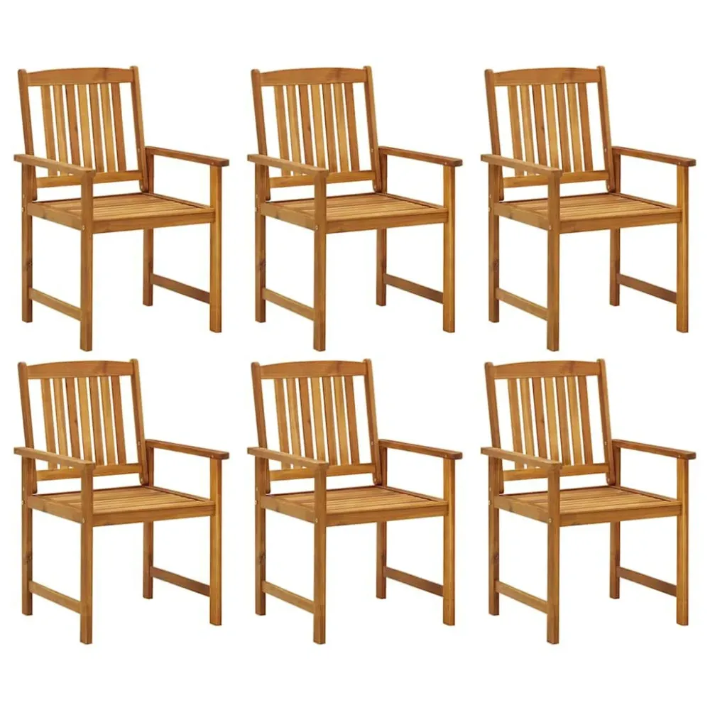 Espreguiçadeira de Exterior Cadeiras de jardim com almofadões 6 pcs acácia maciç