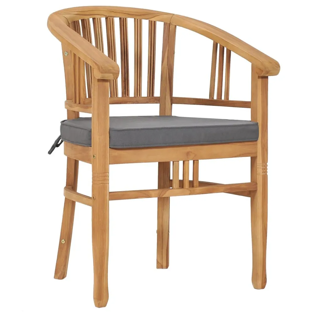 3 pcs conjunto jantar jardim com almofadões madeira teca maciç com Almofada Inclusa