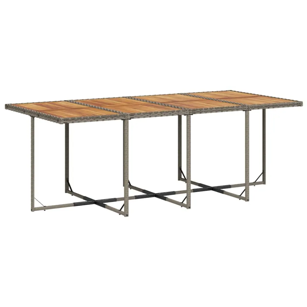 13 pcs conjunto jantar para jardim com almofadões vime PE cinzento | Montagem Fácil e Rápida