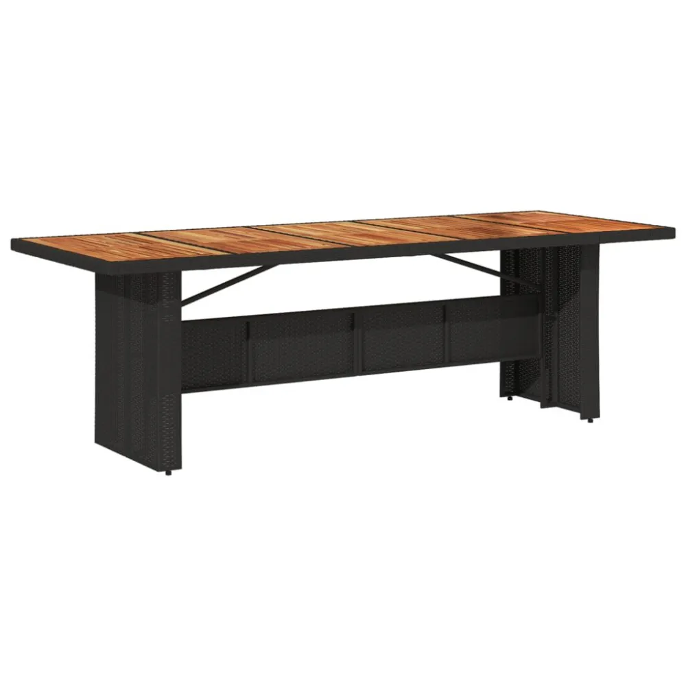 9 pcs conjunto de jantar para jardim com almofadões vime PE preto para Relaxamento ao Ar Livre