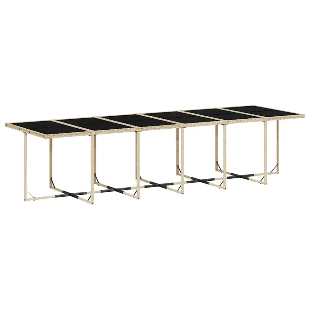 13 pcs conjunto de jantar parajardim com almofadões vime PE preto com Encosto Ajustável