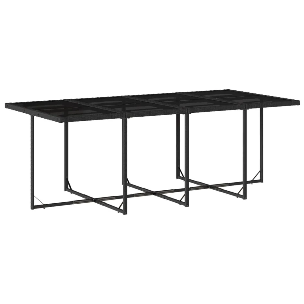 13 pcs conjunto de jantar parajardim com almofadões vime PE preto Fácil de Guardar