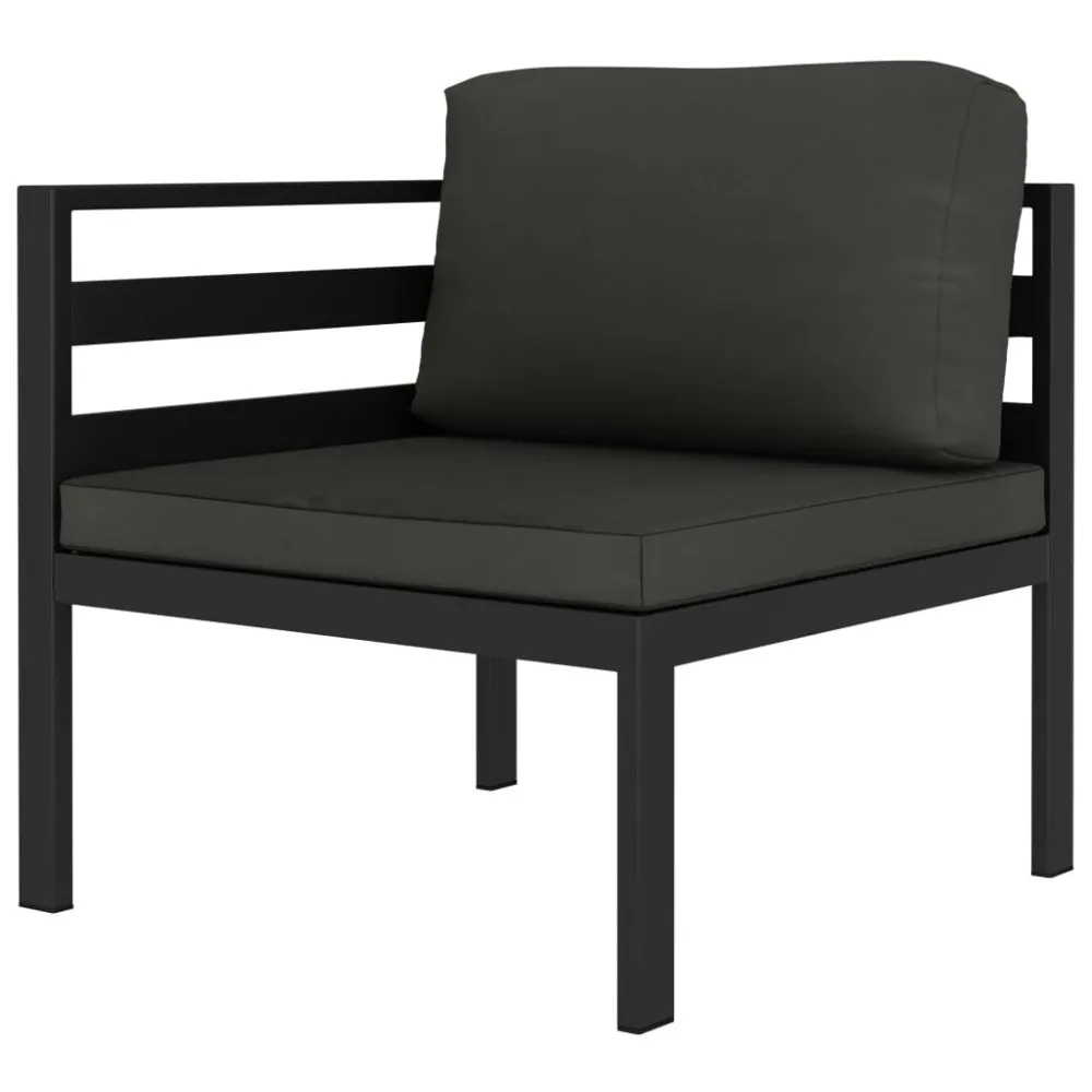 9 pcs conjunto lounge jardim com almofadões alumínio antracite com Revestimento em Textilene