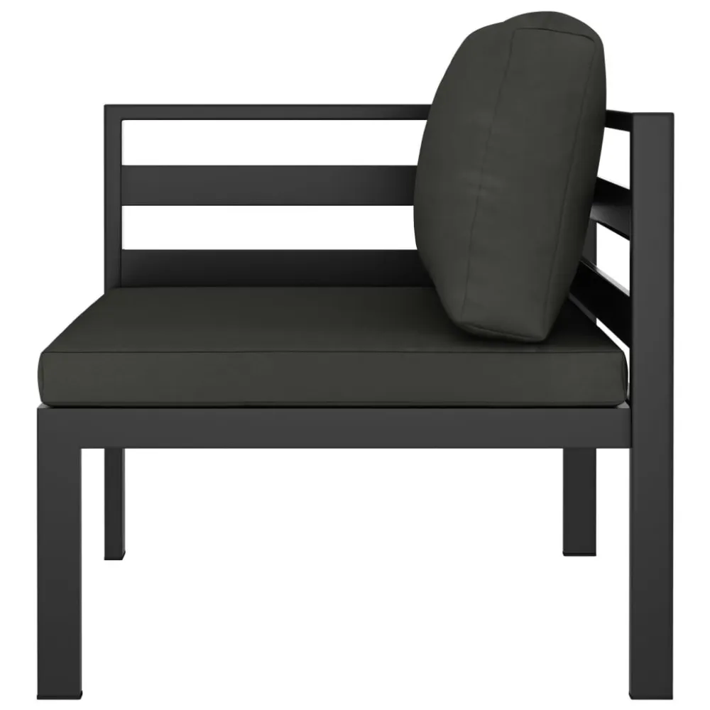9 pcs conjunto lounge jardim com almofadões alumínio antracite com Revestimento em Textilene