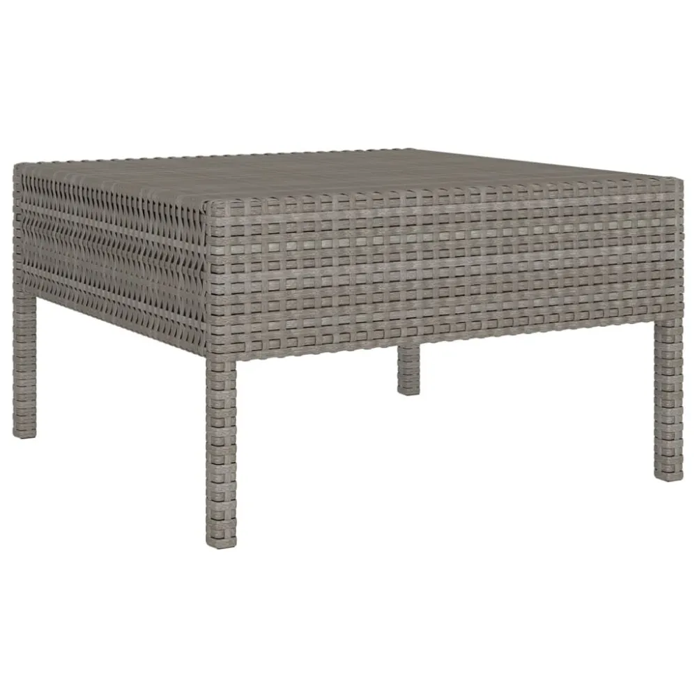 10 pcs conjunto lounge de jardim com almofadões vime PE cinzento em Tecido Sunbrella