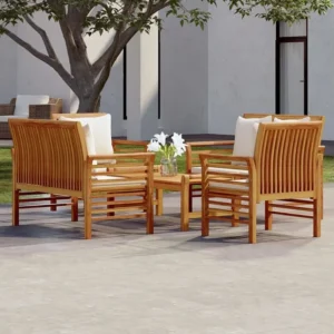 5 peças conjunto lounge de jardim com almofadões acácia maciç | Resistente à Chuva | Confortável