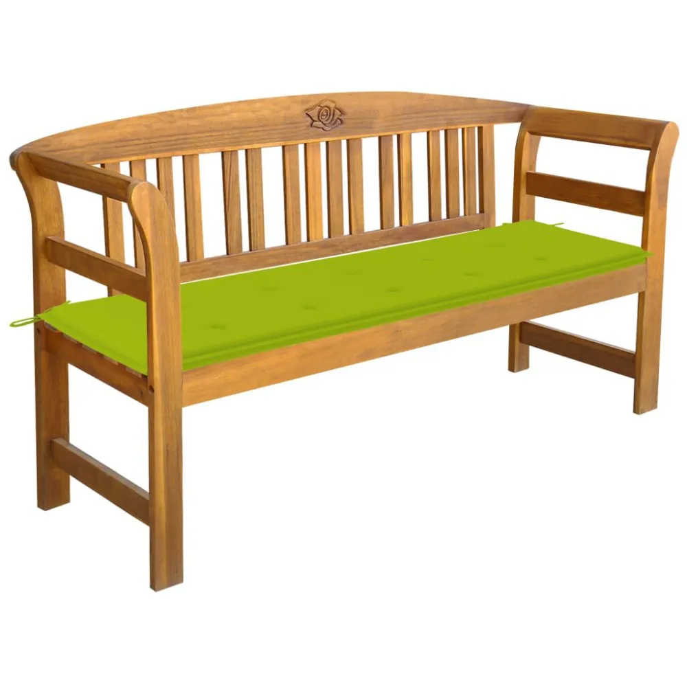 Poltrona de Rattan Banco de jardim com almofadão 157 cm madeira de acácia maciç