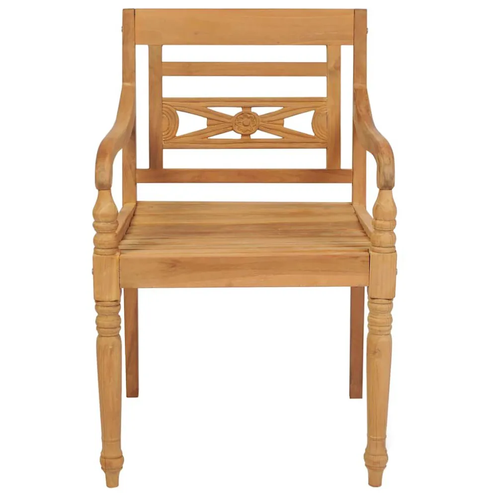 Poltrona de Rattan Cadeiras Batávia com almofadões vermelho tinto 2 pcs teca maciç