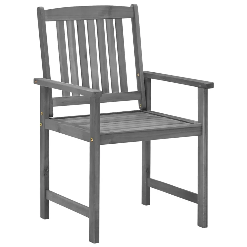 Poltrona de Rattan Cadeiras de jardim com almofadões 4 pcs acácia maciç cinza