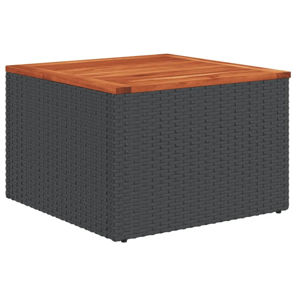 Poltrona de Rattan 9 pcs conjunto de sofás para jardim com almofadões vime PE preto