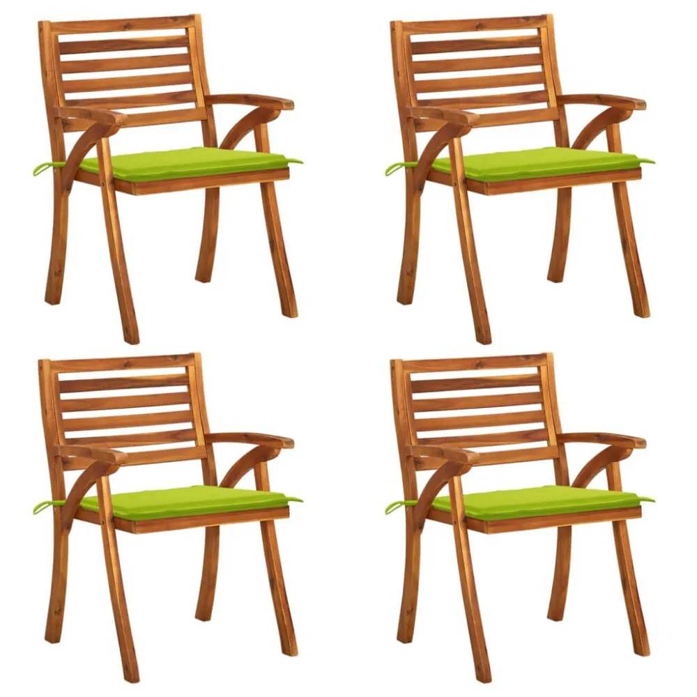Premium Resistente ao Tempo Cadeiras de jardim com almofadões 4 pcs madeira de acácia maciç