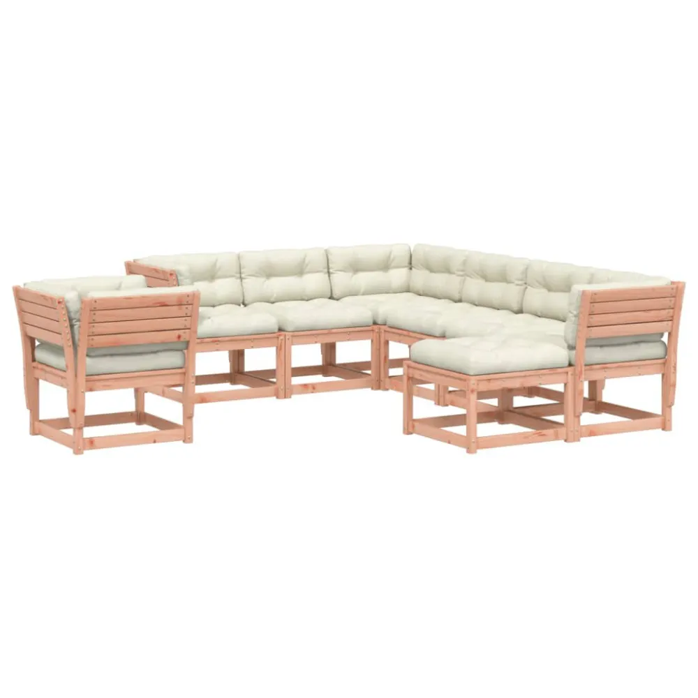 Premium Resistente ao Tempo 8 pcs conj. lounge jardim com almofadões madeira douglas maciç