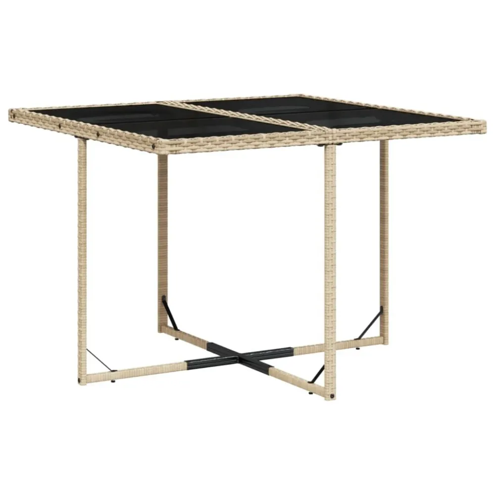 Premium Resistente ao Tempo 9 pcs conjunto de jantar para jardim com almofadões vime PE bege