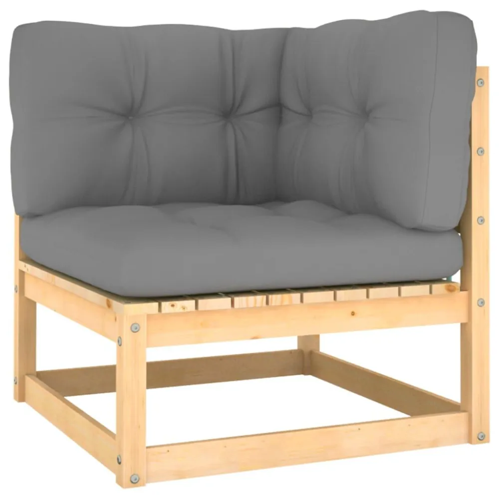 Premium Resistente ao Tempo 9 pcs conjunto lounge de jardim com almofadões pinho maciço