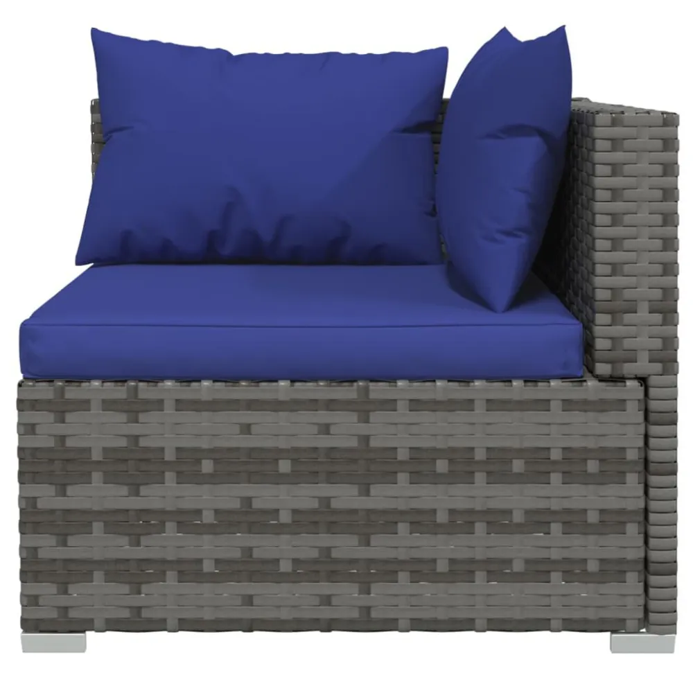 Premium Resistente ao Tempo 6 pcs conjunto lounge de jardim com almofadões vime PE cinzento