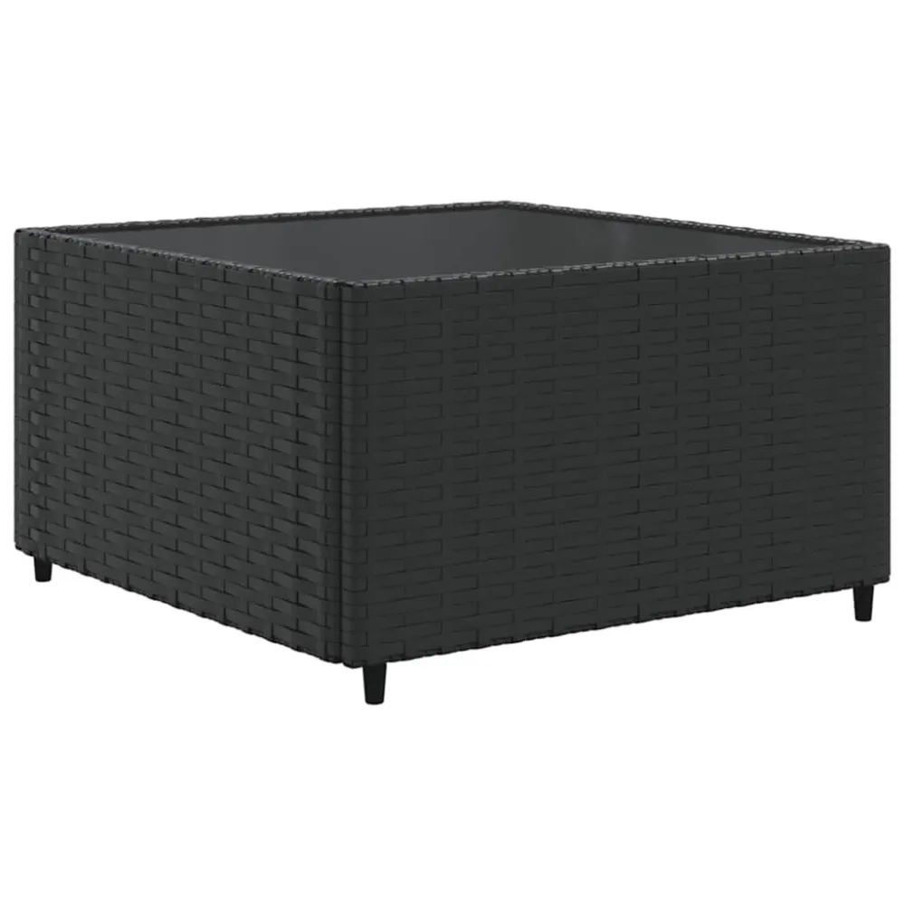 Premium Resistente ao Tempo 6 pcs conjunto lounge de jardim com almofadões vime PE preto