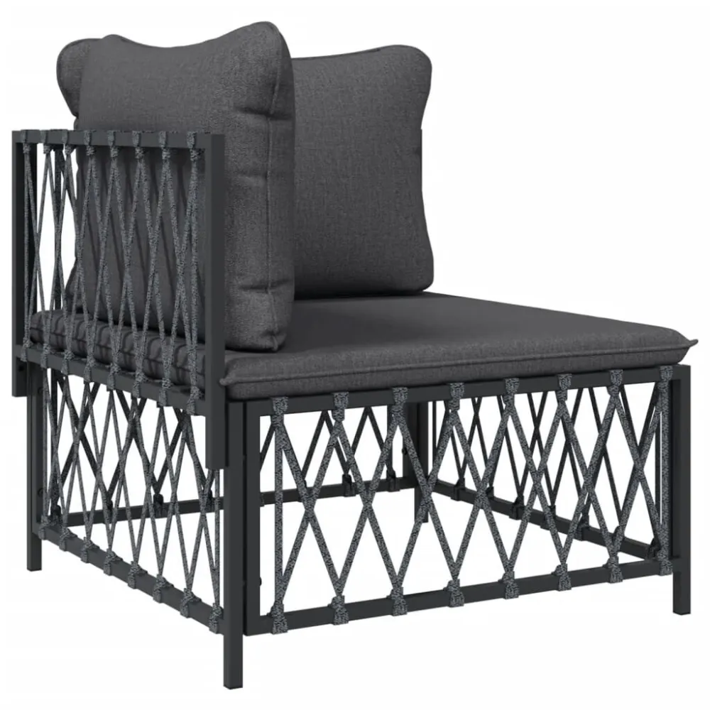 Premium Resistente ao Tempo 2 pcs conjunto lounge de jardim com almofadões ço antracite