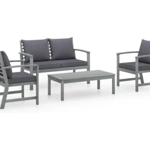 Premium Resistente ao Tempo 4 peças conj. lounge jardim com almofadões madeira acácia maciç