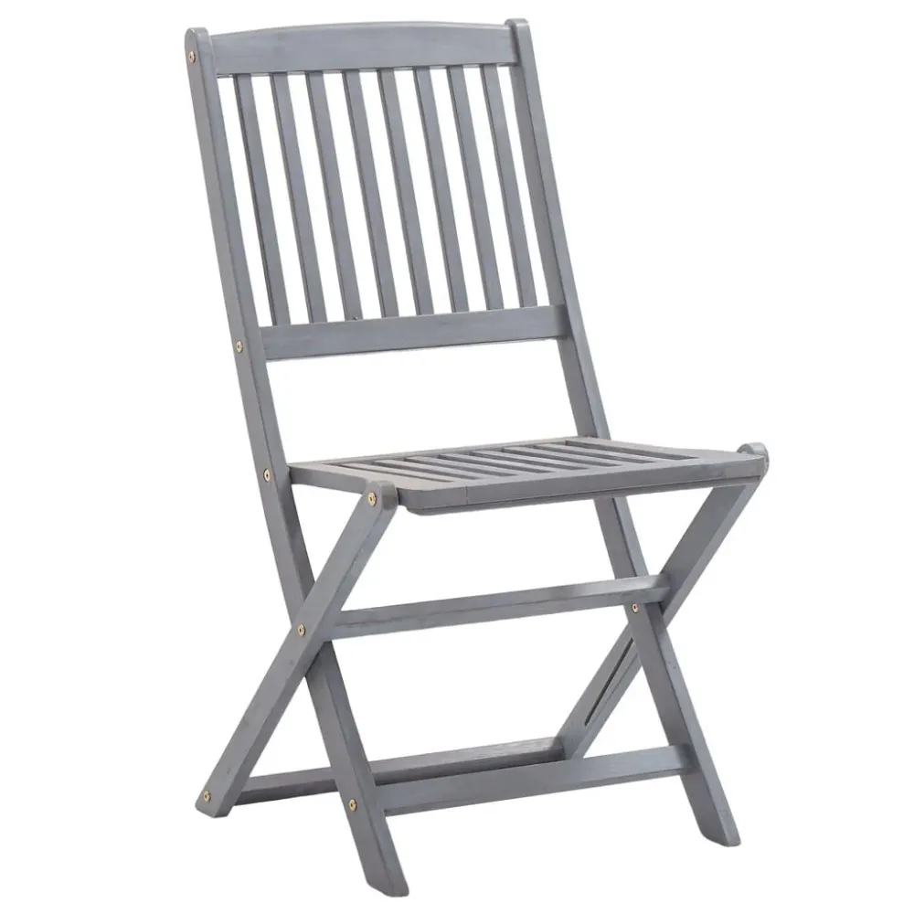 Puf de Exterior Cadeiras de exterior dobráveis 8pcs com almofadões acácia maciç