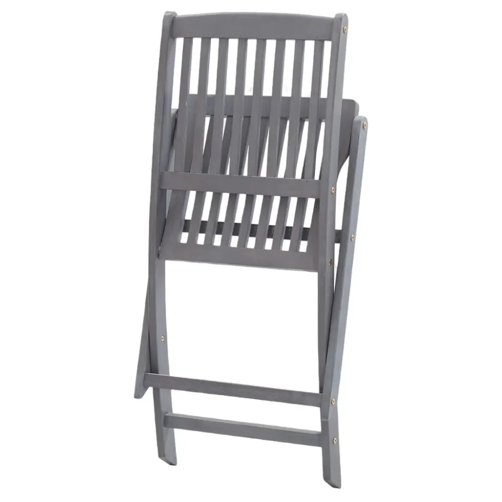 Puf de Exterior Cadeiras de exterior dobráveis 8pcs com almofadões acácia maciç