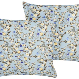 Puf de Exterior Conjunto de 2 almofadas de exterior com motivo floral azul 45 x 45 cm VALLORIA