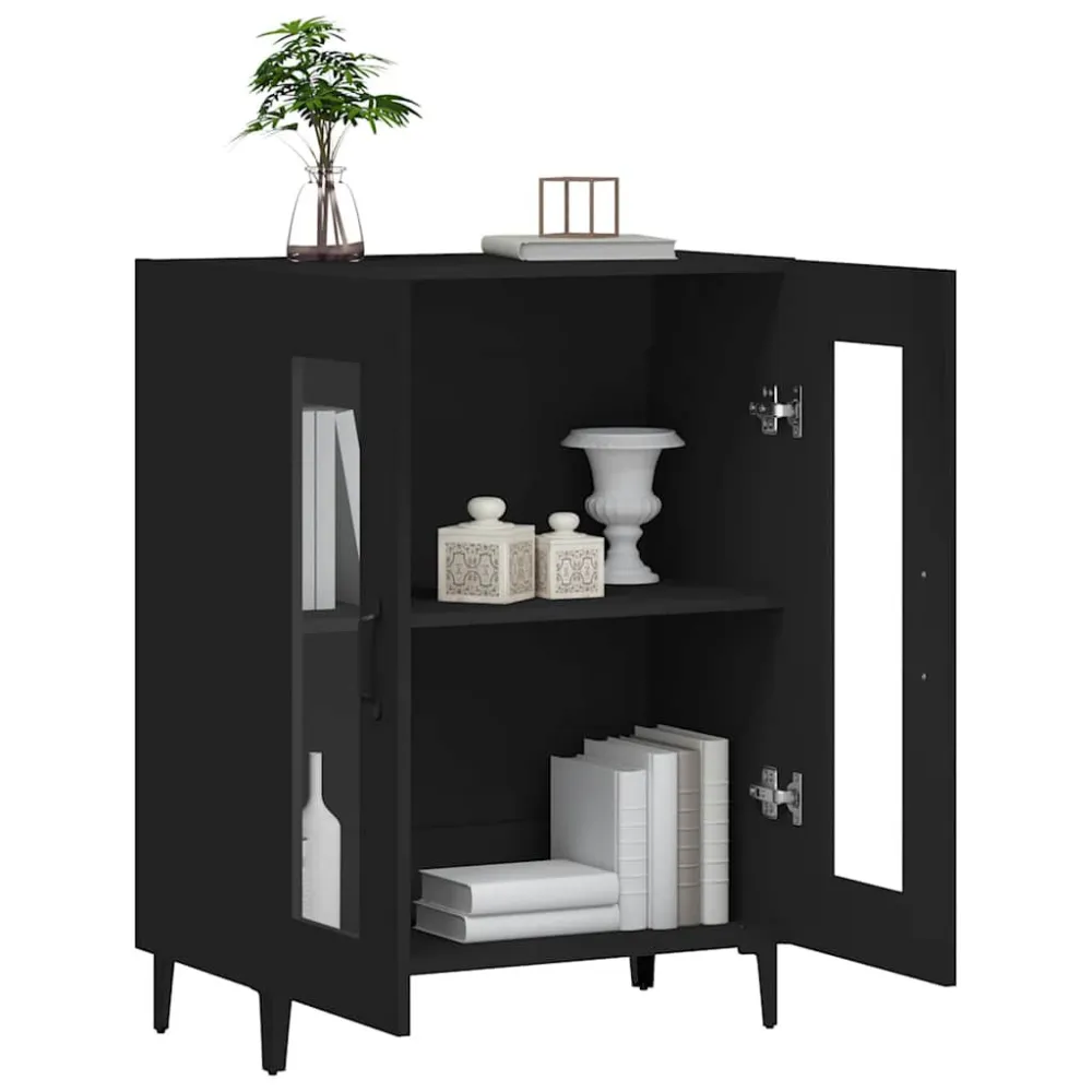 Altura Ajustável Aparador 69,5x34x90 cm derivados de madeira preto