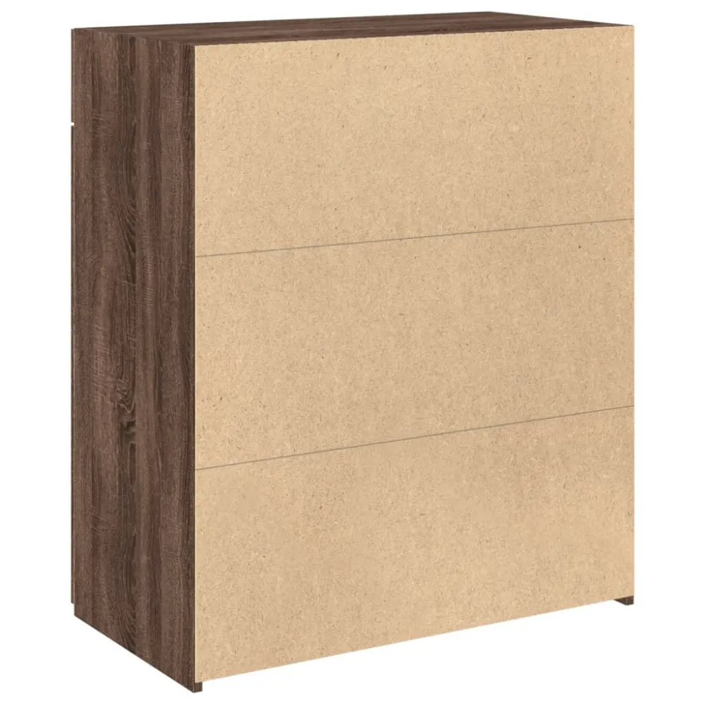 Altura Ajustável Aparador 80x42,5x93 cm derivados de madeira carvalho castanho