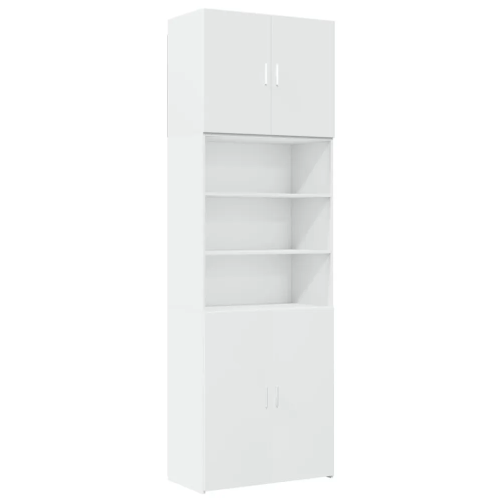 Altura Ajustável Armário alongado 80x42,5x249 cm derivados de madeira branco