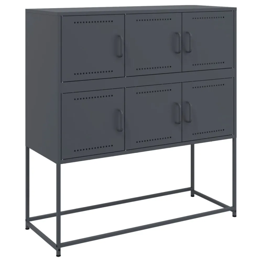Aparador 100,5x39x107 cm ço antracite (CE Certified)