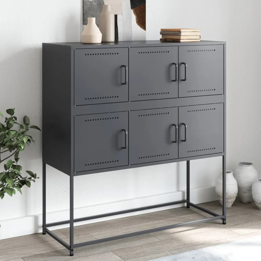 Aparador 100,5x39x107 cm ço antracite (CE Certified)