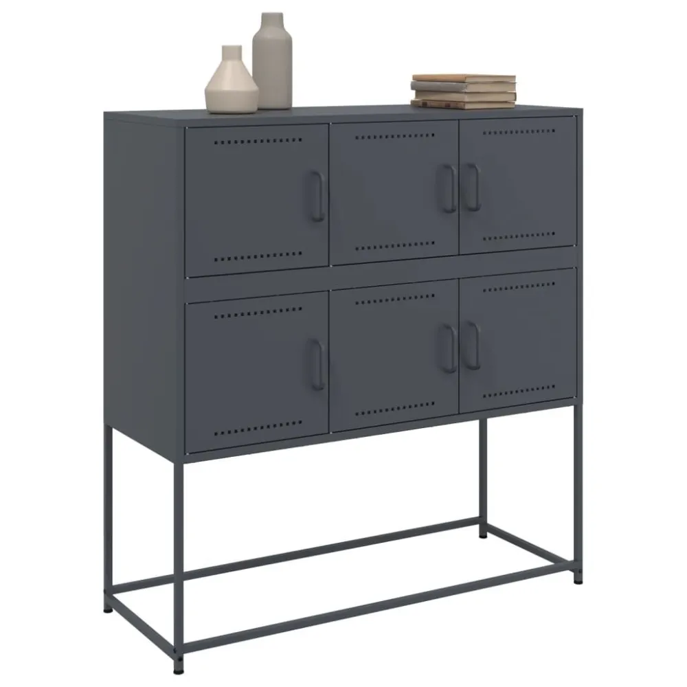 Aparador 100,5x39x107 cm ço antracite (CE Certified)