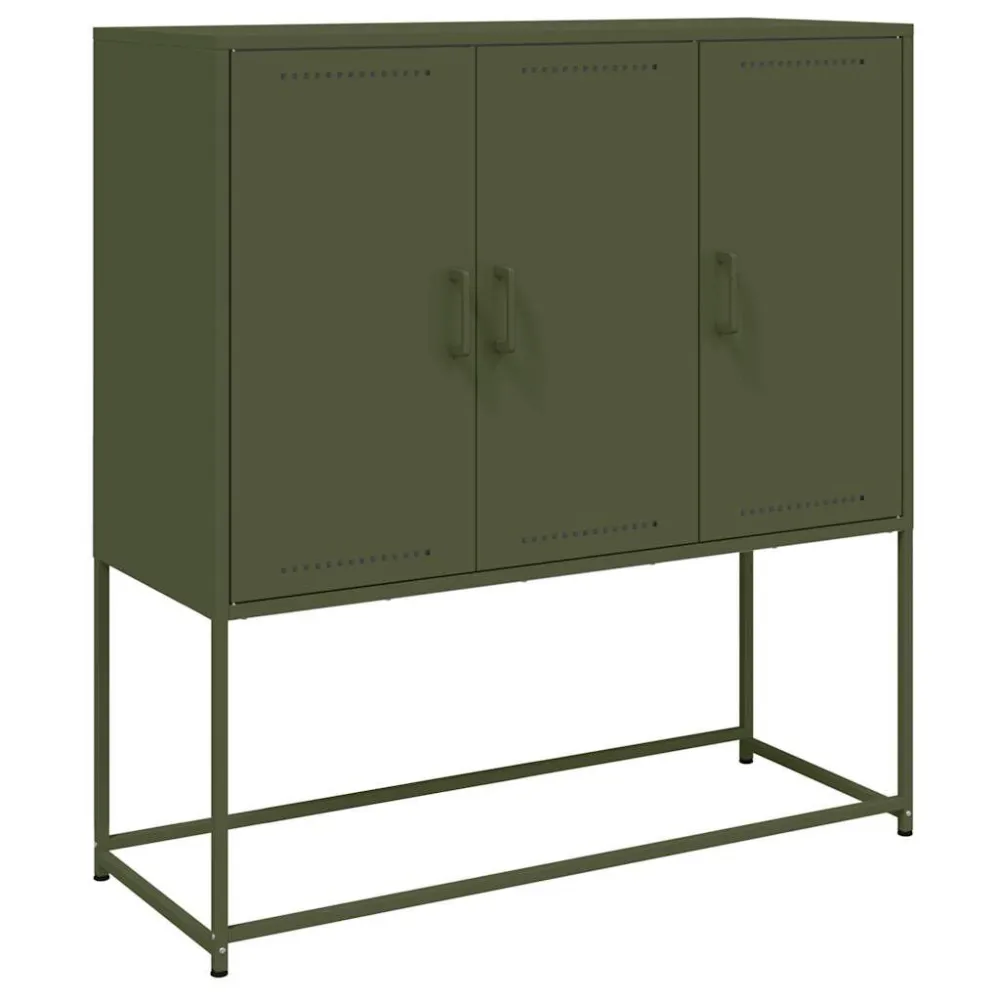 Aparador alto 100,5x39x107 cm ço verde azeitona