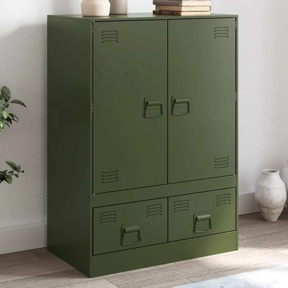 Aparador alto 67x39x95 cm ço verde azeitona
